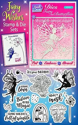 Sweet Dixie Fairy & Butterflies Die & Fairy Wishes Clear Stamps • £11.99