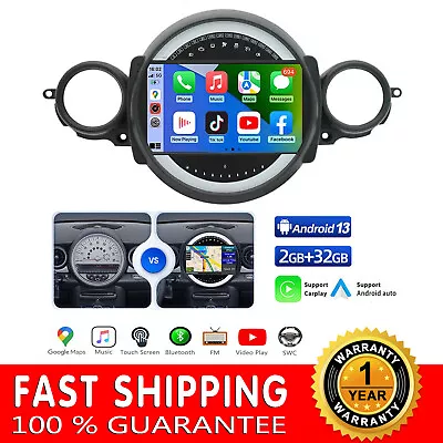 2+32g Carplay Touch Screen Radio Bt Gps Stereo For Bmw Mini Cooper R56 2007-2014 • $235