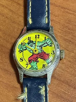 Vintage 1978 DABS & CO. Incredible Hulk Kids Watch & Band Wind-up Marvel Comics • $79.33