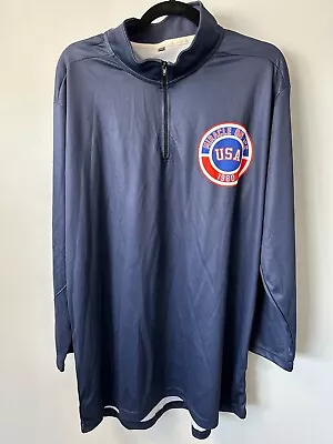 USA Hockey Miracle On Ice 1980 Team Jersey Official 1/4 Zip Pullover- Size XXL • $39