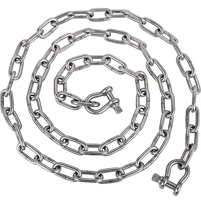 VEVOR 20 FT Boat Anchor Chain 5/16  (8mm) Stainless Steel 316 With Shackles • $79.04