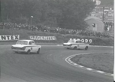 Whitmore & Ickx Team Lotus Cortinas Rear View Brands Hatch 1966 B/w Photograph • £8.99