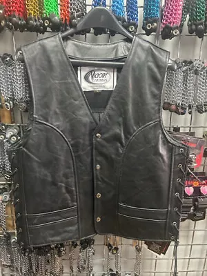 Men's Leather Motorcycle Vest Size XL 6036 • $79.95