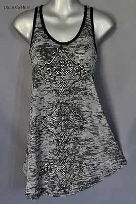 New VOCAL Womens CRYSTAL BLACK AZTEC BURNOUT TUNIC SWING TANK TOP S M L XL • $42.70