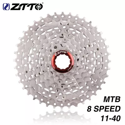 ZTTO Silver 8 Speed Cassette Freewheel 11-40T Steel MTB Mountain Bike Flywheel • $61.29