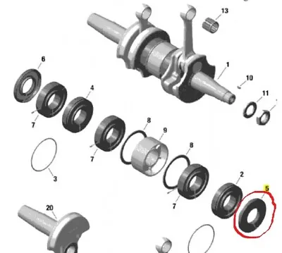 Crank Engine Shaft Crankshaft Oil Seal Skidoo 380 500 550 Mxz Gsx Gtx 1996-2020 • $19.48