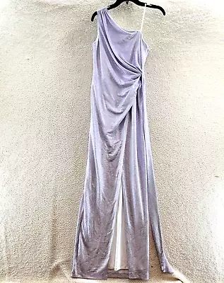 Aidan By Aidan Mattox One Shoulder Column Gown Women's 2 Lavender Sash Detail~ • $55.97