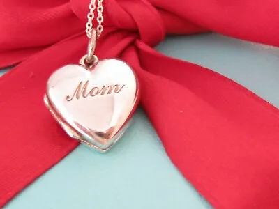 Tiffany & Co Silver Mom Heart Love Locket Pendant Necklace 16  • $949.90