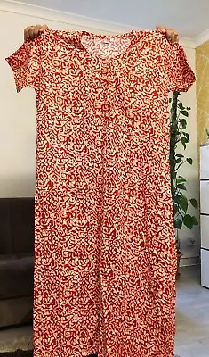 Womens Pure Cotton Summer Kaftan Maternity Maxi Dress Gown Plus Size 28 30 32 • £22