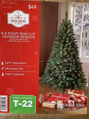 Holiday Time Non-lit 6.5ft Jackson Spruce Artificial Christmas Tree • $45