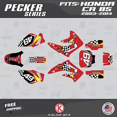 Graphics Kit For Honda CR 85 2003-2014 CR85 Pecker - Red • $65.99