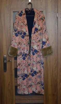 $71.40 • Buy ZARA Trf Outerwear PINK FUR CUFF KIMONO COAT JACKET DRESS  7901/202 S-M