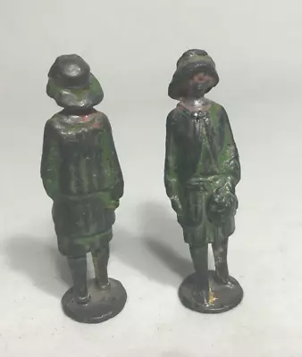 2 Female Metal O Scale Train Passengers Vintage 1930's 1940's • $14.99