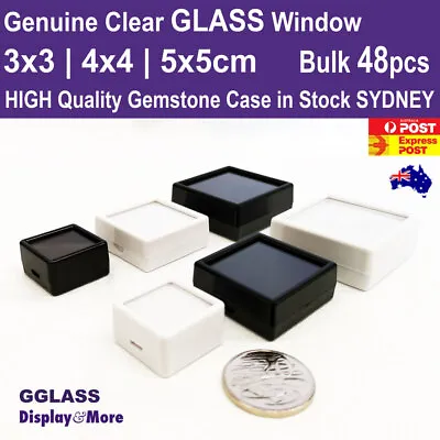 Gemstone Case GEM Box Opal Display | 48pcs | New HIGH Quality Clear GLASS Window • $49.50