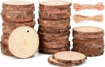 Wood Circles 50 Pcs 2.4-2.8 Inches Wooden Discs Wood Circles For Crafts Unfin... • $21.13