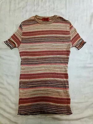 Missoni Men's Multi-Striped Short Sleeve Jumper Sweater T-Shirt Slim Fit Size46 • $79.99