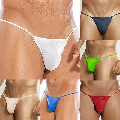 5PCS Sexy Mens T-Back G-string Thong Bikini Underwear Mesh Sheer Pouch Thongs US • $10.53