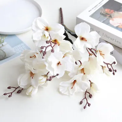 Artificial Magnolia Flowers Silk Flower Plastic Fake Plants HomeDecor • £5.49