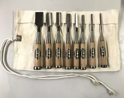 Japanese Vintage Chisel 8set Nomi Made By Famous Blacksmith All Hironobu /25p • £221.70