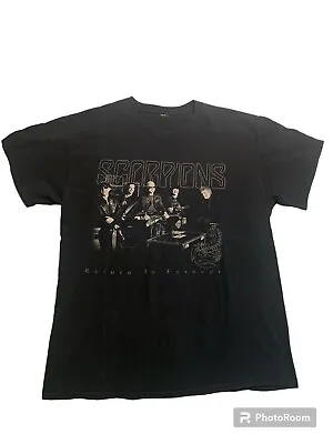 SCORPIONS Return To Forever Vintage Tour T Shirt Black Size Large (L) • $8.99
