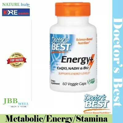 Doctor's Best Energy+ CoQ10 NADH & B12 60 Veggie Caps Exp. 04/2025 • $44.69