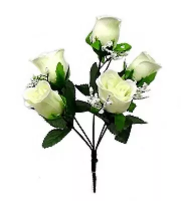 Rose Bud Bush Pack Of 12 12in White • $11.62