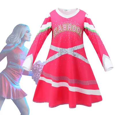 Kdis Girls Zombies 3 Cheerleader Fancy Dress Role Play Party Cosplay Costume • £16.89