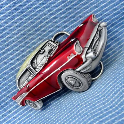 57 Chevy Belt Buckle Iconic Muscle Car Bel Air Coupe Vtg 70s Bergamot    .TYC043 • $44.99