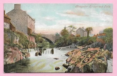 [11435] Radnorshire Colored Postcard Rhayader Bridge And Falls • £3.95