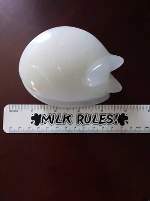 Heavy White Marble Sleeping Cat Paperweight • $7