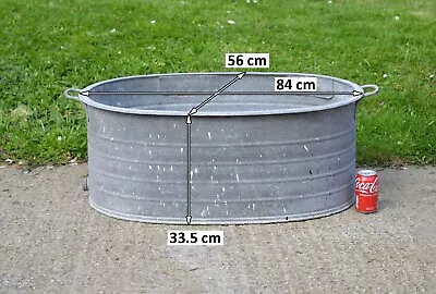 Vintage Old Galvanized Bath Metal Bath Tub Dog Washing - 84 Cm - FREE DELIVERY • £132.95