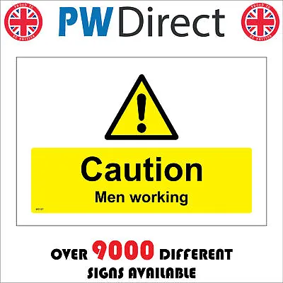 £5.95 • Buy Ws137 Caution Men Working Sign Workmen Repair Warning Scaffold Hole Above