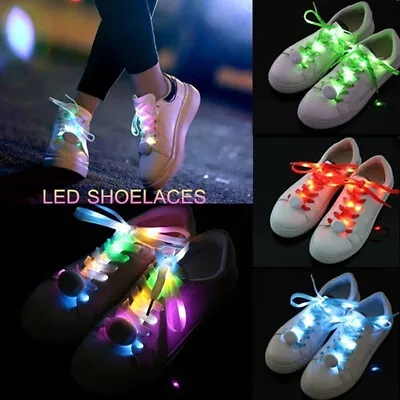 £3.35 • Buy LED Shoe Laces Flash Light Up Colours Glow Flashing Cotton Shoelaces Party C:bd