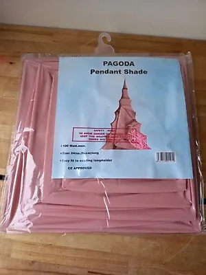 PAGODA Pink Chinese Light Shade With Tassel Light Shade BRAND NEW; • £13.99