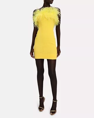 STAUD Blanca Feather-Trimmed Mini Dress   Size:L     $325  NWT • $99.99