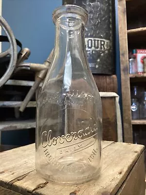 Vintage Quart Milk Bottle Cloverdale Dairy Ironwood Michigan 1946 • $39.99