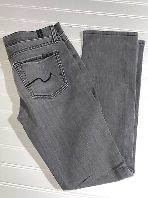 7 FOR ALL MANKIND Dusty Charcoal  A-Pocket Straight Leg Jeans 25 • $22.99