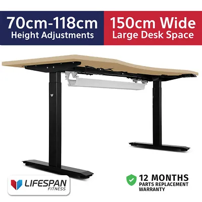 $779 • Buy NEW Lifespan Fitness ErgoDesk Automatic Standing Desk 1500mm (Oak) + Cable Manag