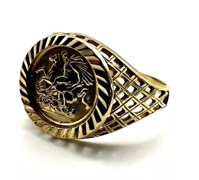 9ct Gold George Dragon Ring 9K Yellow Gold St. George Dragon Men’s Ring For Him • £75