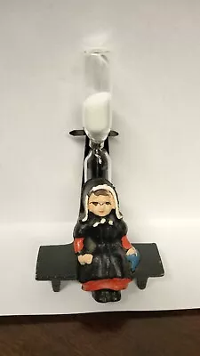 Vintage Cast Iron  Amish Lady  Sand Egg Table Top Timer  Kitchen Decor  • $12