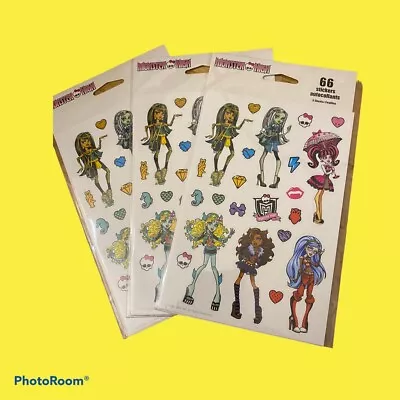 Lot Of 3 New In Package Monster High Sticker Sets 3 Sheets Ea 2012 198 Stickers • $12