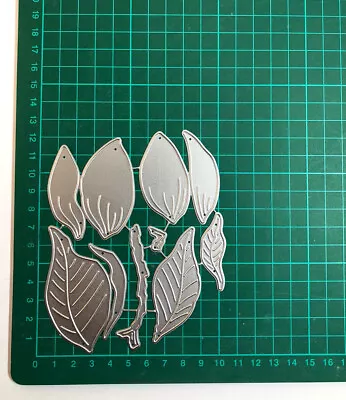 7pcs (10 Cuts) Decorative Magnolia Floral Stem Die Set - Brand New • £10
