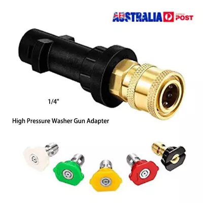 High Pressure Washer Gun Adapter 1/4  Spray Nozzle Tips Sets Quick Connector AU • $22.89