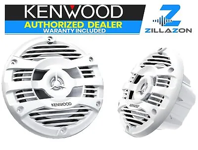 Kenwood KFC-1653MRW White 300 Watts 6-1/2  2-Way Marine Boat Audio Speakers 6.5  • $89