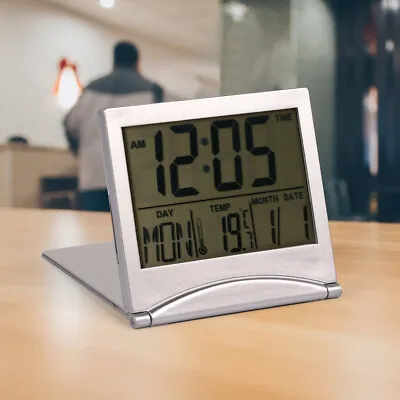 £4.45 • Buy Folding LCD Digital Alarm Clock Desk Table Temperature Travel Electronic Clock