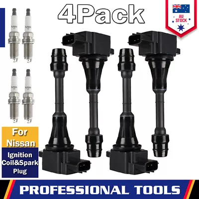 Ignition Coil For Nissan X-Trail 2004 05 06 07 08 T30 T31 SUV 2.5L & Spark Plugs • $89.99