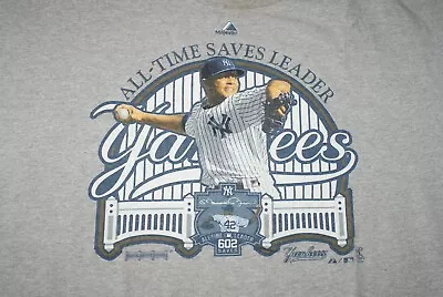 Majestic Mariano Rivera '602 Save Leader' Yankee T-Shirt XL- Used/Good • $8.99