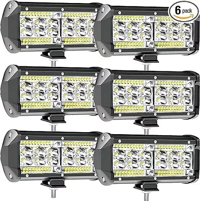 6x 7  Inch CREE LED Light Bar Spot Flood Combo Work Driving Lights Lamp OffRoad • $57.91