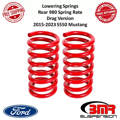 BMR Suspension Rear Red Lowering Spring Drag Version For 15-23 Ford Mustang S550 • $188.08