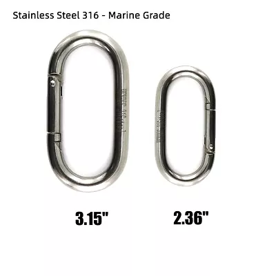 2.36  3.15  4-Pack Heavy Duty Carabiner Clips Stainless Steel Spring Snap Hooks • $12.99